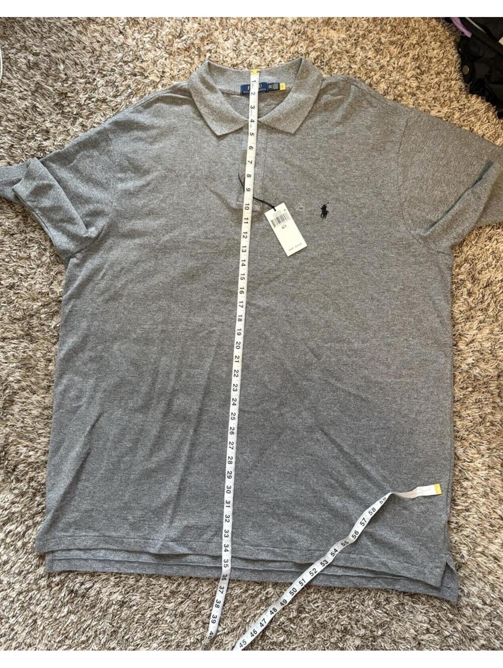 Polo Ralph Lauren Mens Custom Slim Fit Iconic Mesh Polo Shirt Gray 2XLT NWT $125 - Picture 4 of 11